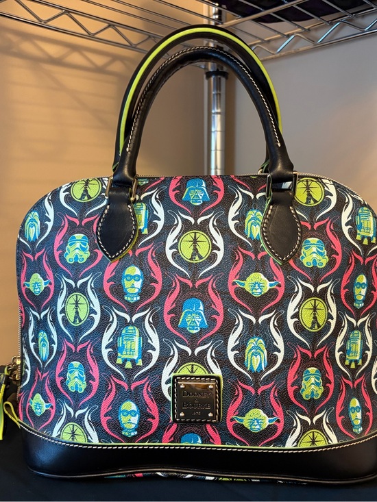 Dooney & Bourke Handbags - Dooney & Bourke Black Neon Star Wars 2015 Run Disney Print Dome Satchel
